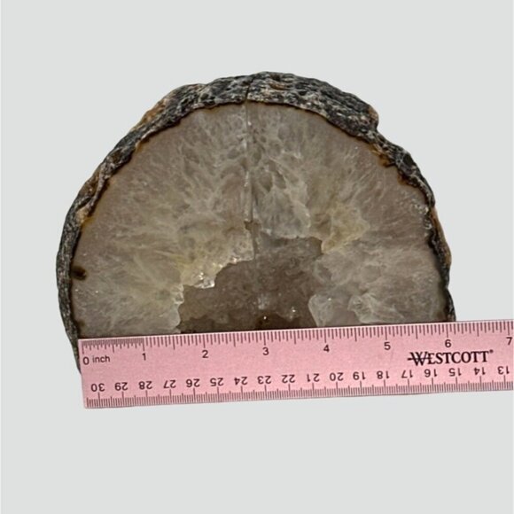 Crystal bookends, Agate Stone with Geode Center, Natural Bookshelf Decor (DB) - Picture 10 of 14